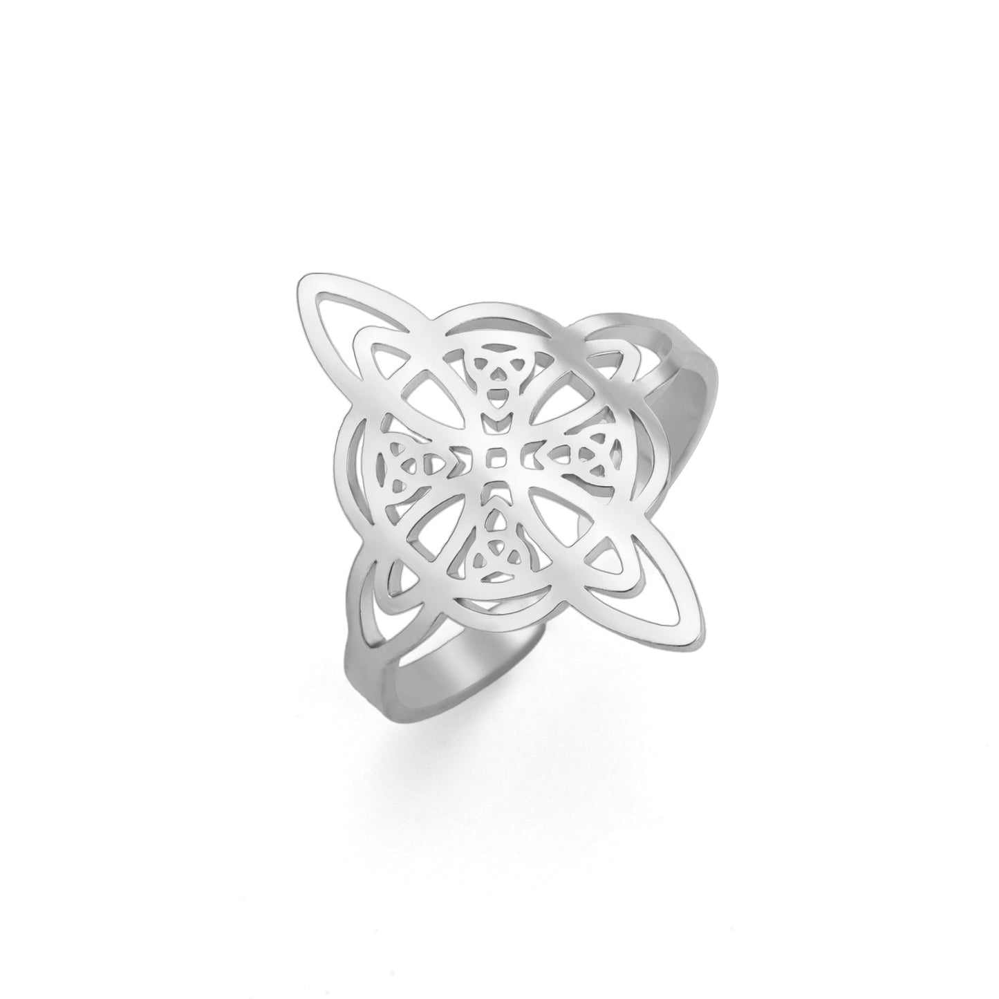 Women's & Men's Titanium Steel Open-end Double Layer Witch Rings