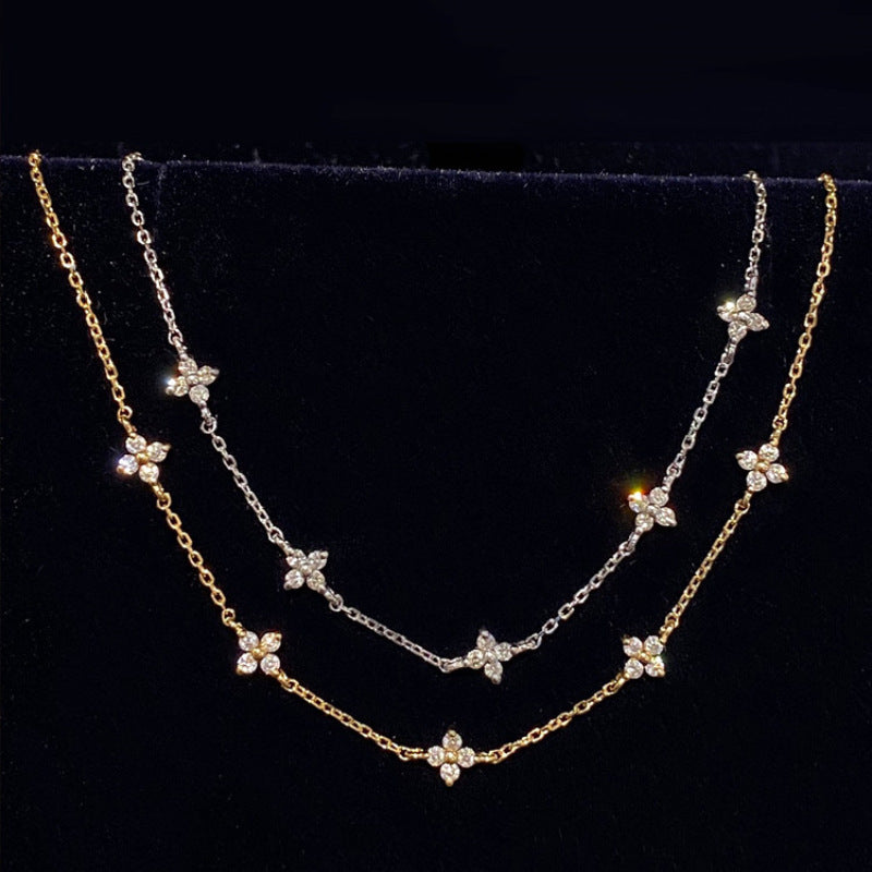 Women's Plated Four-leaf Clover Starry Simple Zircon Bracelets