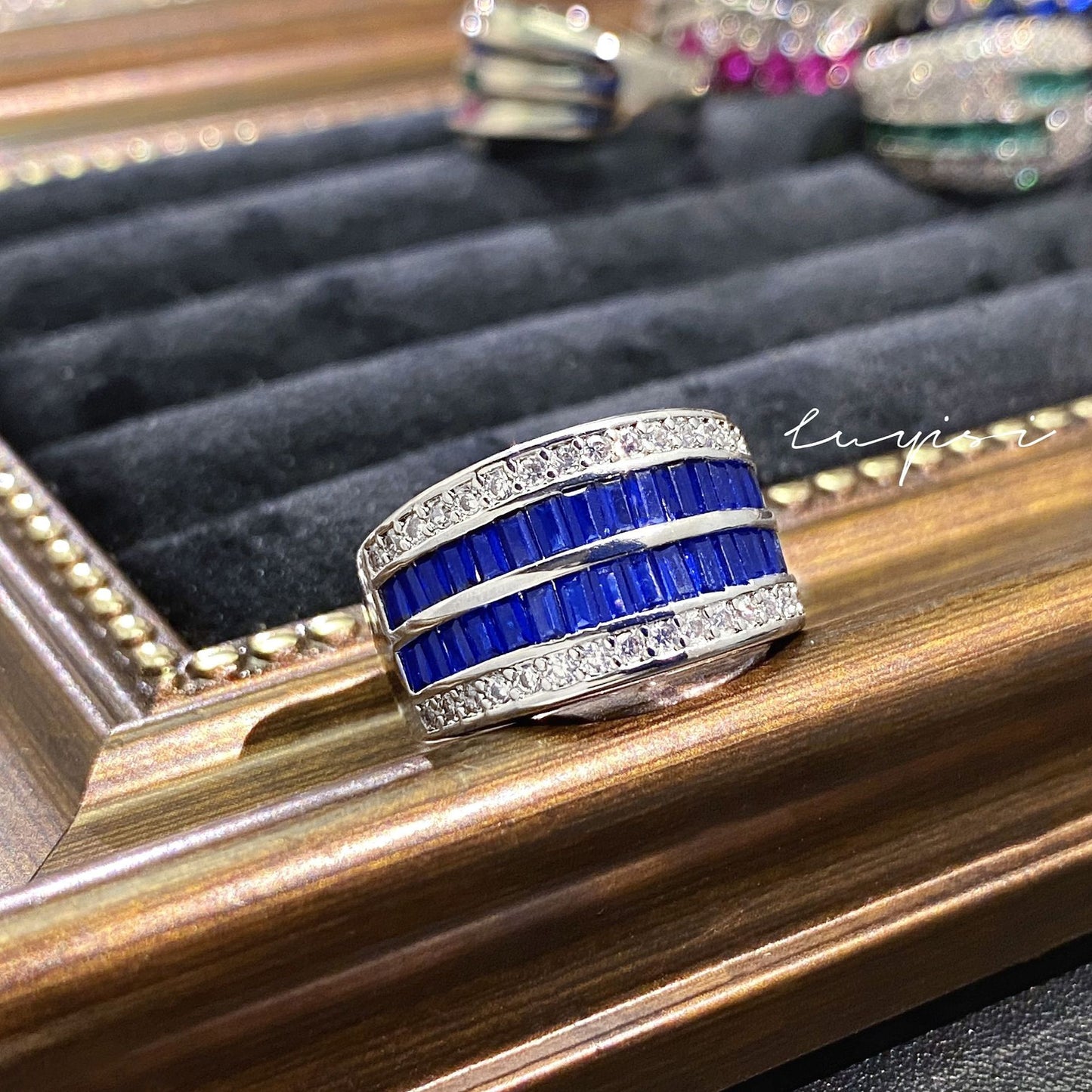 Women's Diamond Colorful Mixed Colors High Carbon Rings