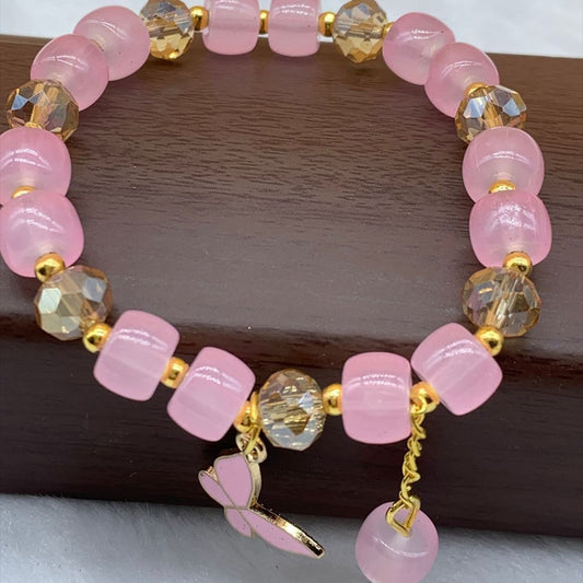 Summer Crystal Glass Butterfly String Beads Bracelets