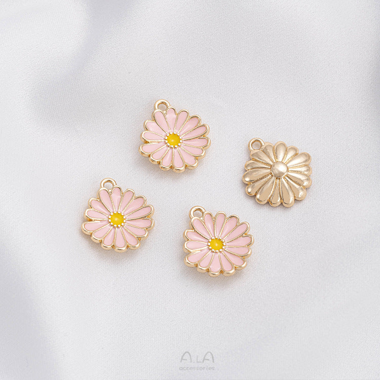Gold-plated Color Retention Drop Oil Little Daisy Pendants