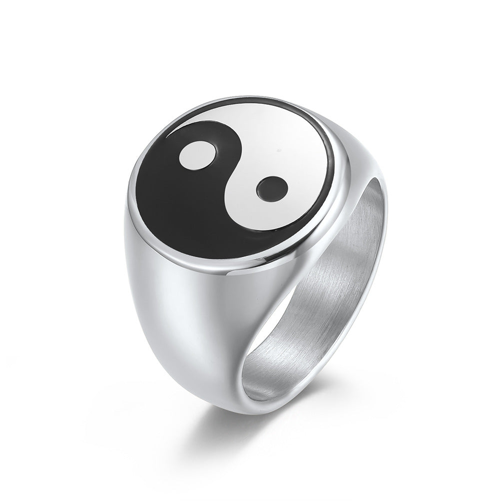 Men's Eight Diagrams Titanium Steel Stainless Thumb Rings