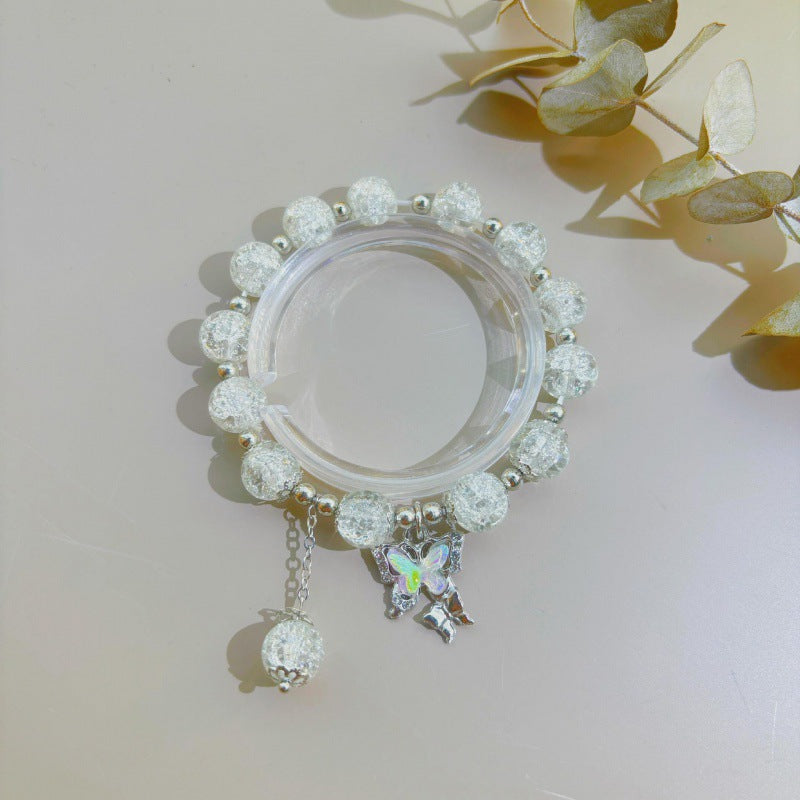 Beads Butterfly Sweet Glass Bead Elastic String Live Bracelets