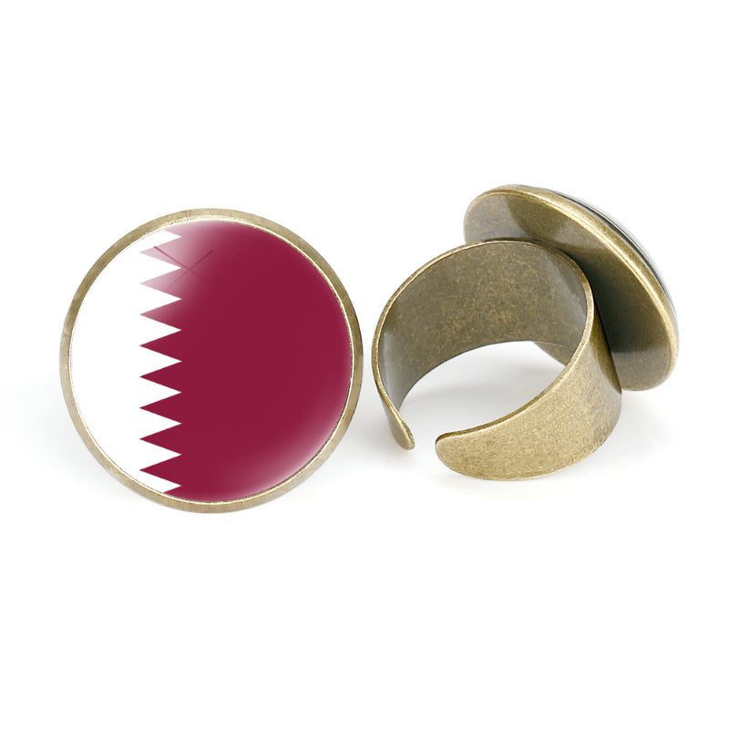 Asian Flags Vintage Open Bahrain Turkey Rings