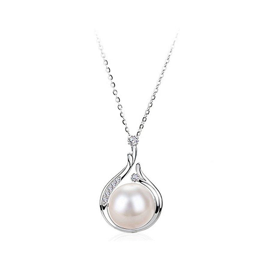 Women's Sterling Sier Natural Freshwater Pearl French Necklaces