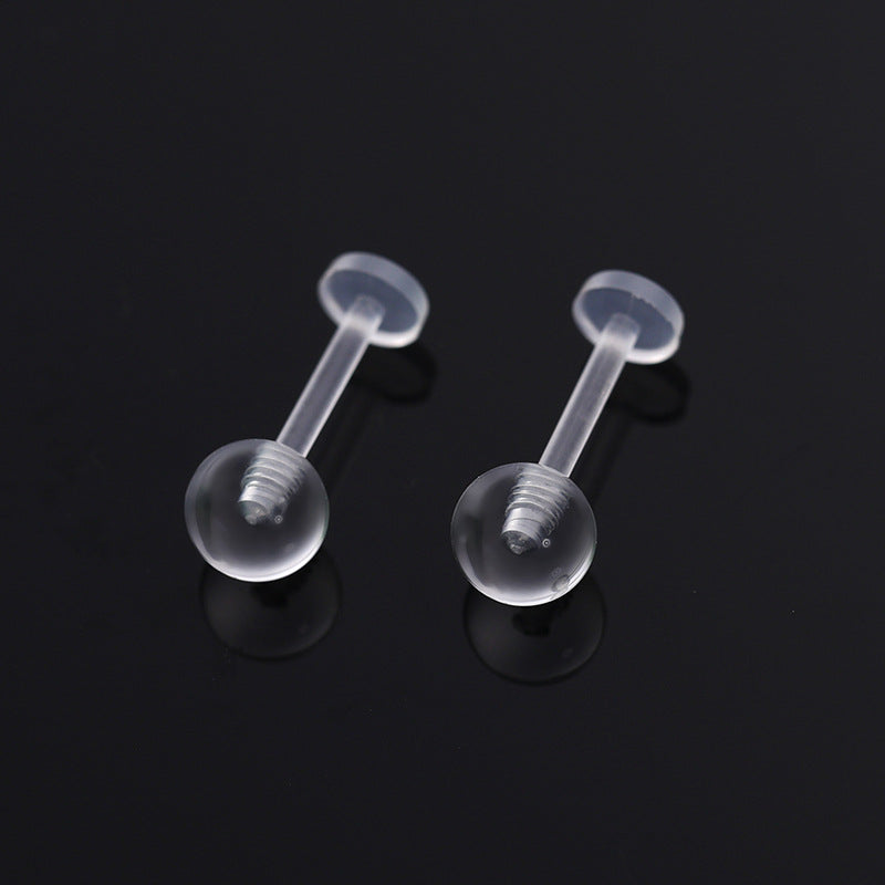 Straight Rod Ear Invisible See Through Needle Earrings