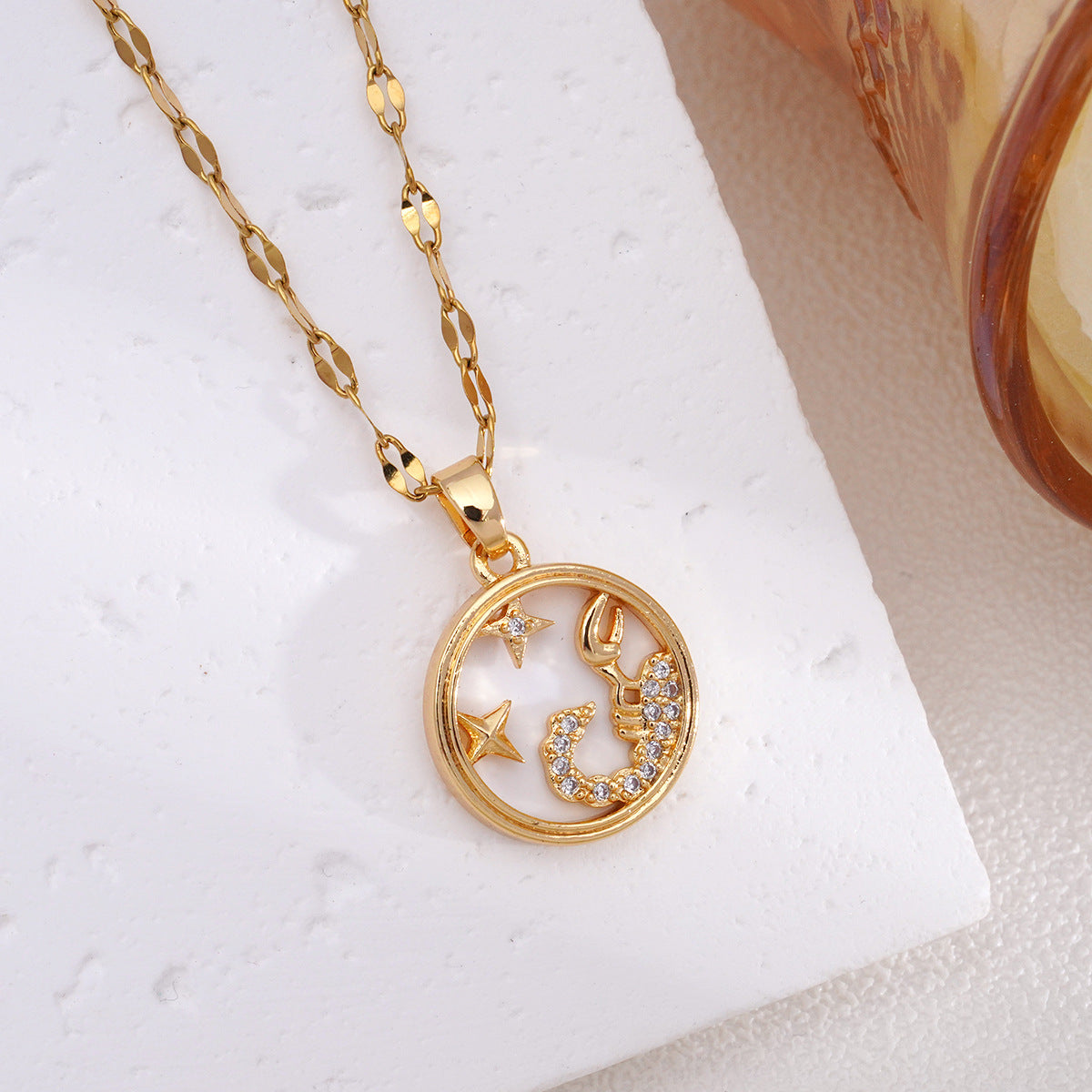 Women's Fashion Twee Constellations Design High-grade Real Gold Necklaces