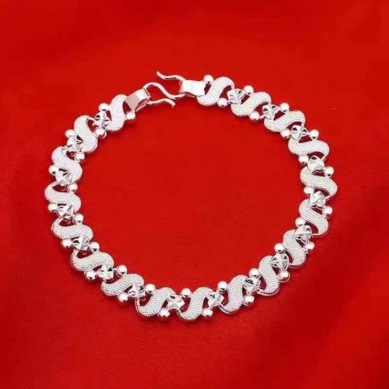 Sier-plated Hollow Exquisite Female Copper Alloy Bracelets
