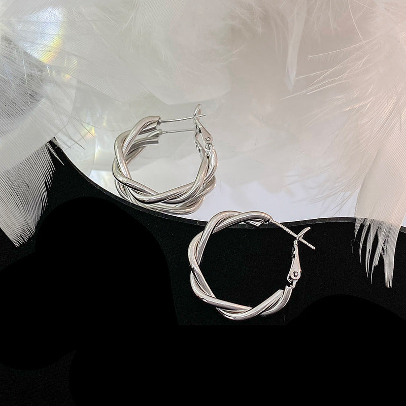 Women's Sier Simple Elegant Fashionable High-grade Niche Earrings
