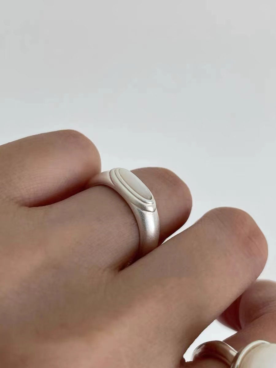 Simple Design Chinese Style Retro Matte Rings