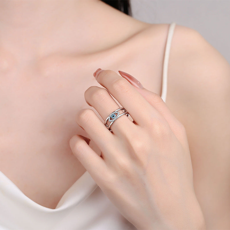 Special Interest Light Luxury Blue Eyes Rings