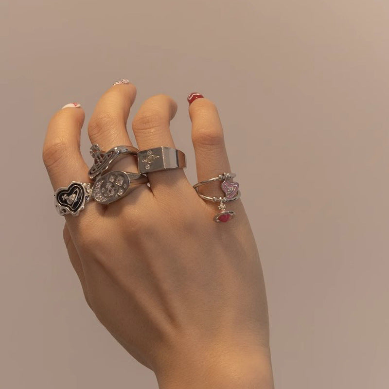 Design Three-dimensional Saturn Open Female Fashion Rings