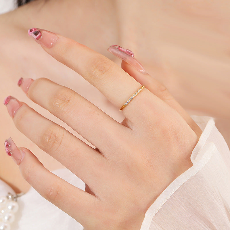 Diamond Female Light Luxury Minority High Sense Twin Rings