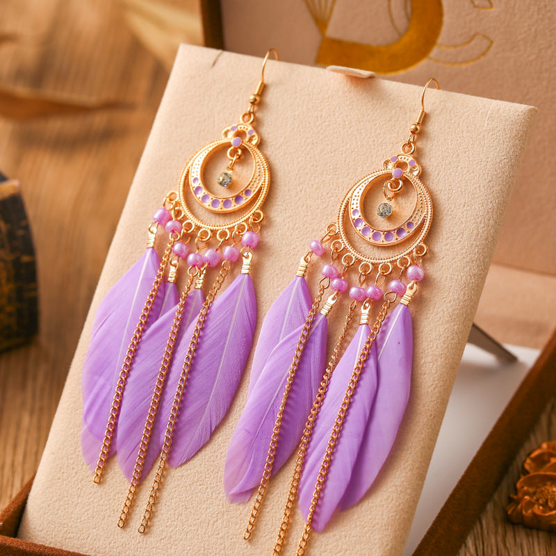 Feather Long Ethnic Style Jewelry Your Earrings