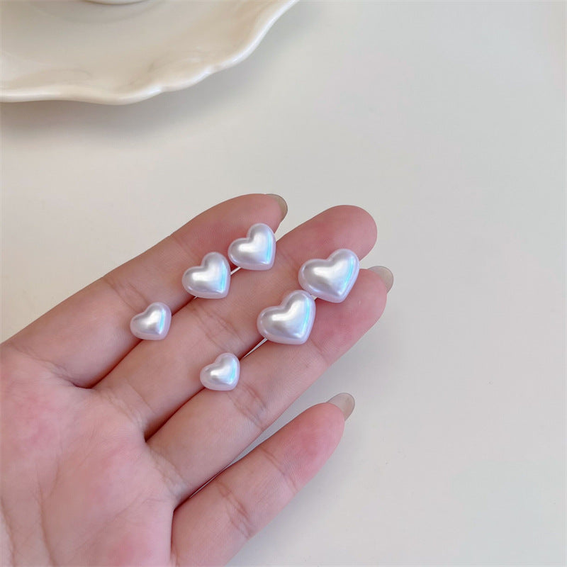 Elegant Heart Pearl Earings Set Mermaid Light Luxury High-grade Rings