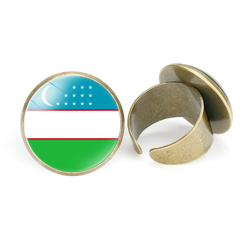 Asian Flags Vintage Open Bahrain Turkey Rings