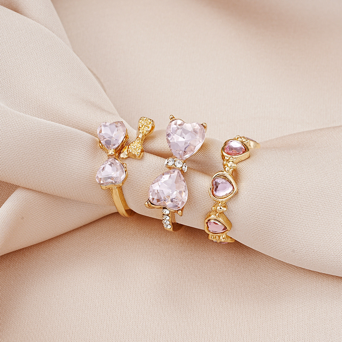 Love Heart-shaped Exquisite Light Luxury Butterfly Rings