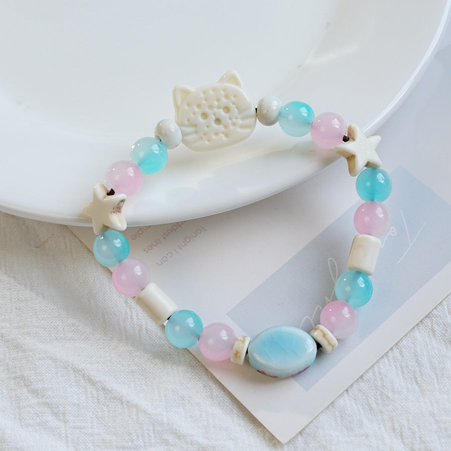 Ceramic High-grade Biscuit Cat Series Design Bracelets