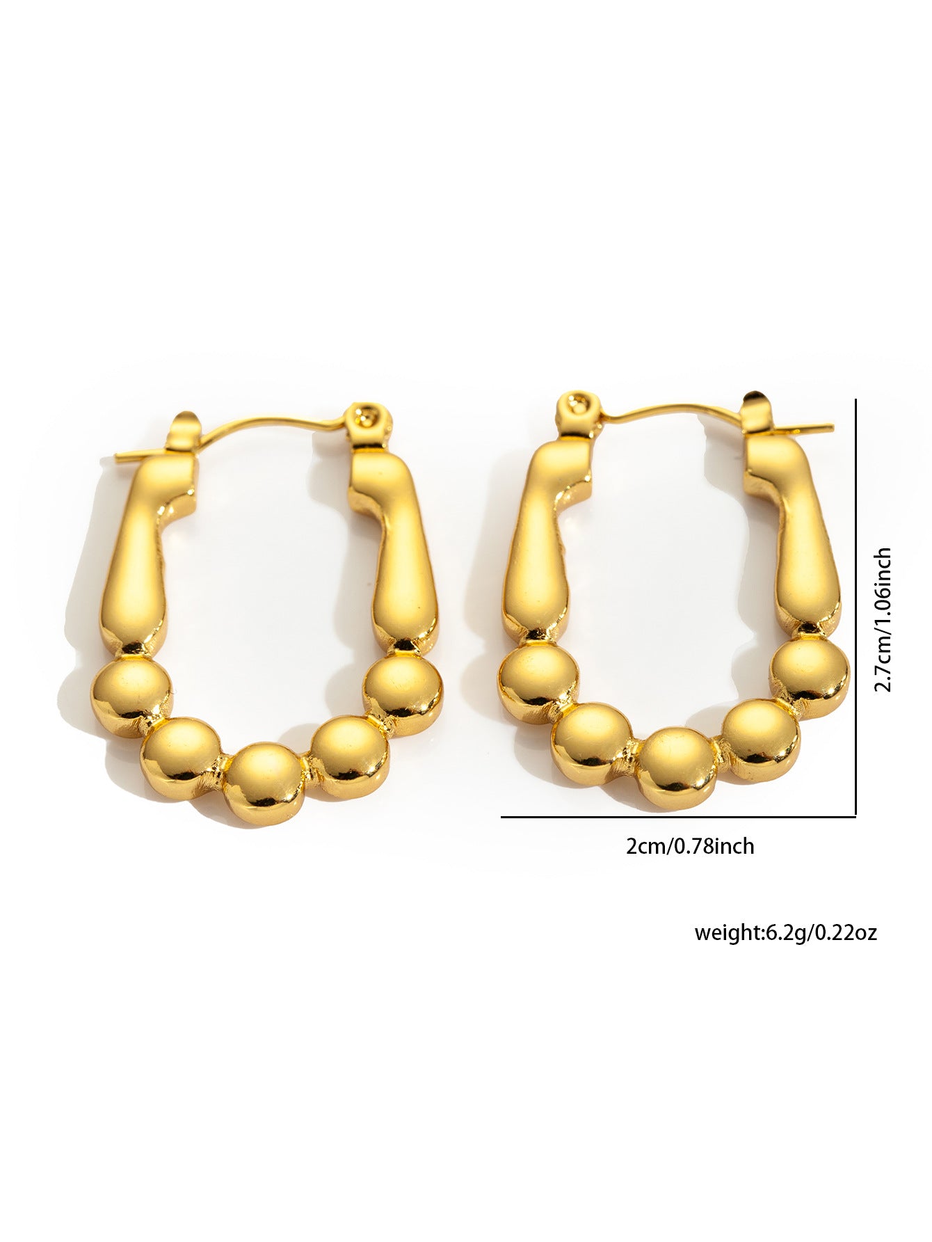 All Match Titanium Steel Gold-plated Texture Irregular Light Luxury Earrings