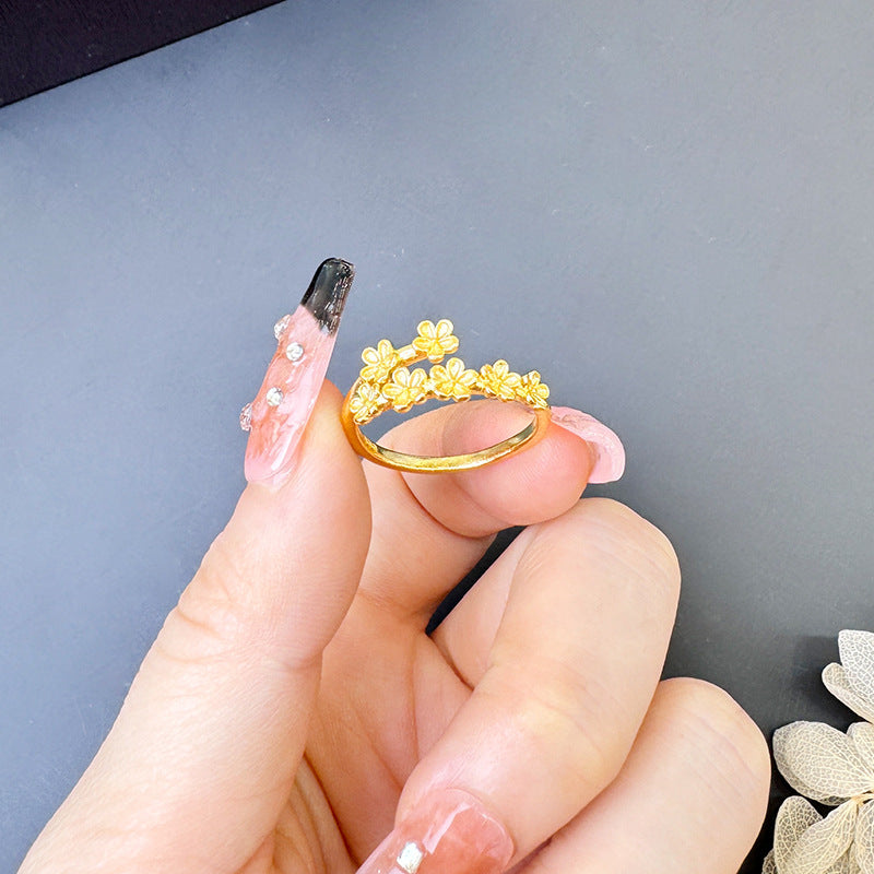 Light Luxury Design Real Bronze Open Rings