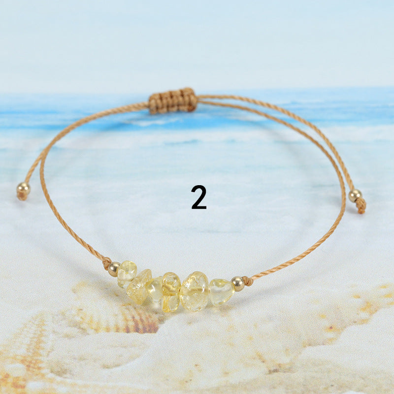 Gravel Summer Irregular Rough Stone Wax Bracelets