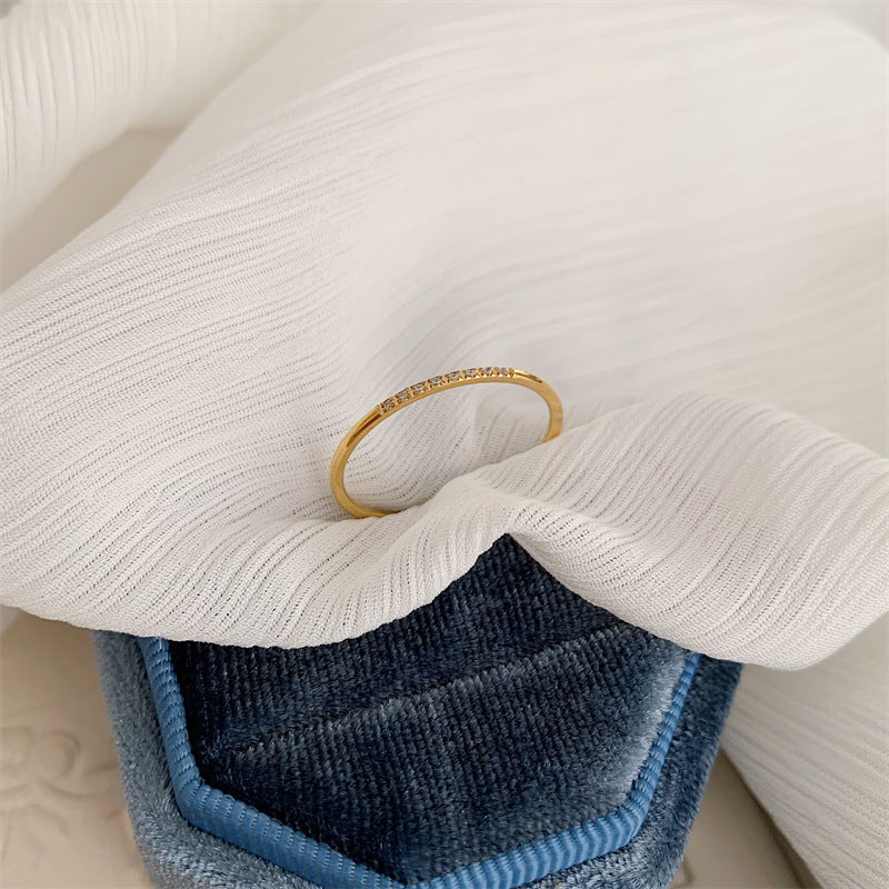 Temperament Basic Diamond Gold-plated Index Finger Rings