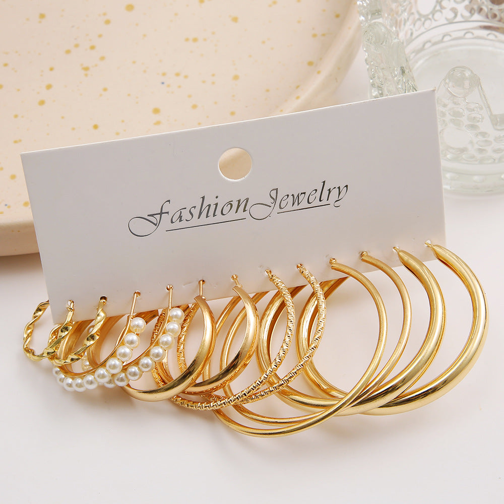 Creative Gold Shaped Metal Eardrop High-grade Earrings