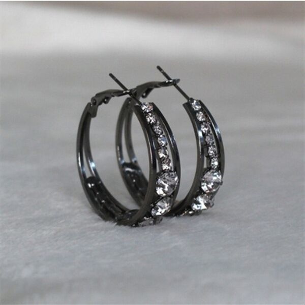 Women's Hot Rhinestone Mosaic Big Circle Ear Earrings