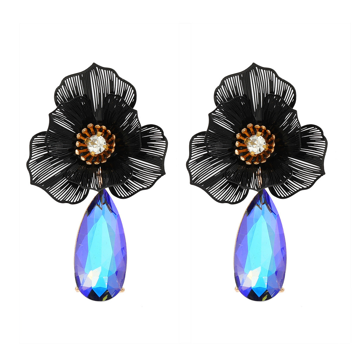 Women's Geometric Flower Cutout High-grade Fashionable Earrings