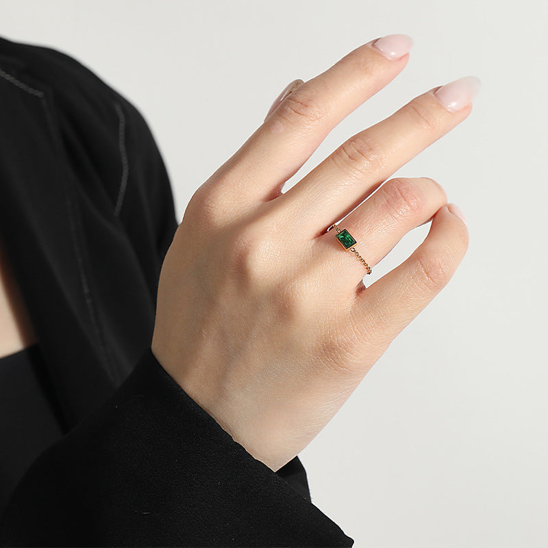Titanium Female Simple Fashion Personality Style Gold Index Rings