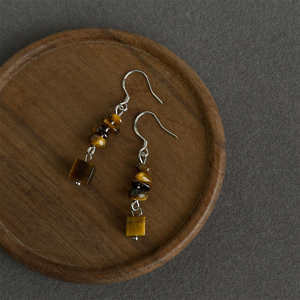 Women's Tigereye Niche Handmade French Entry Lux Earrings