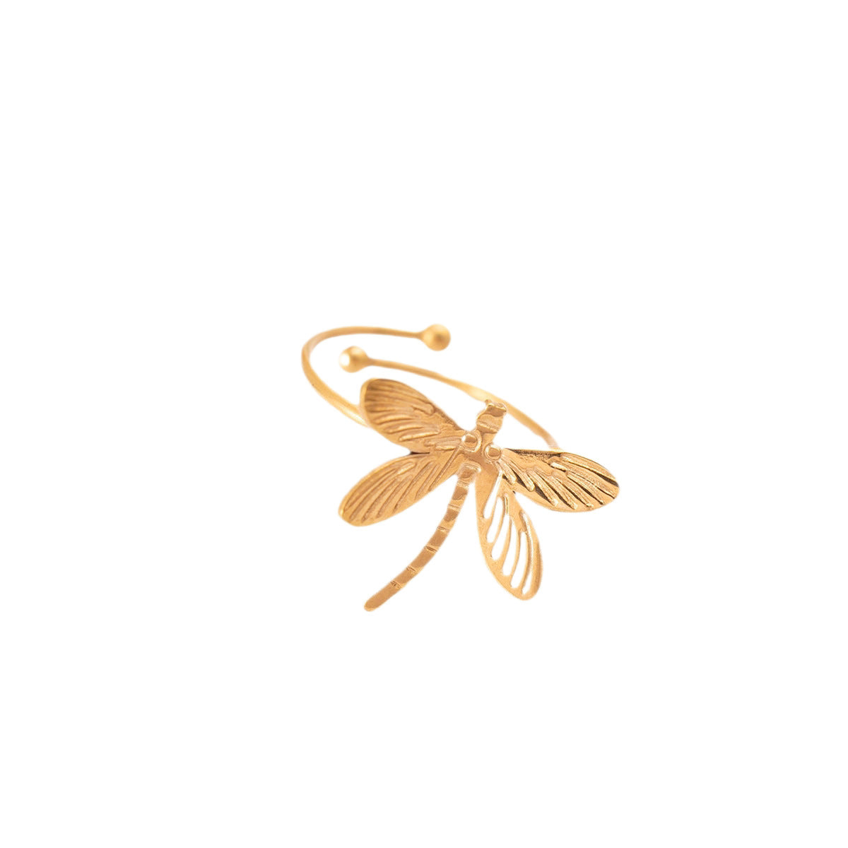 Open Female Mild Luxury Retro Titanium Steel Gold Three-dimensional Oil Rings