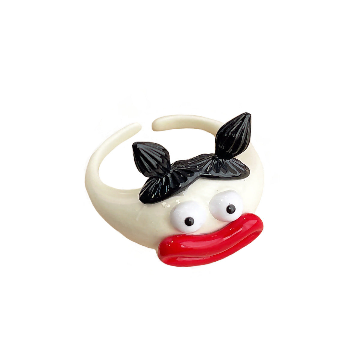 Dripping Open Personality Sausage Mouth Funny Little Monster Rings