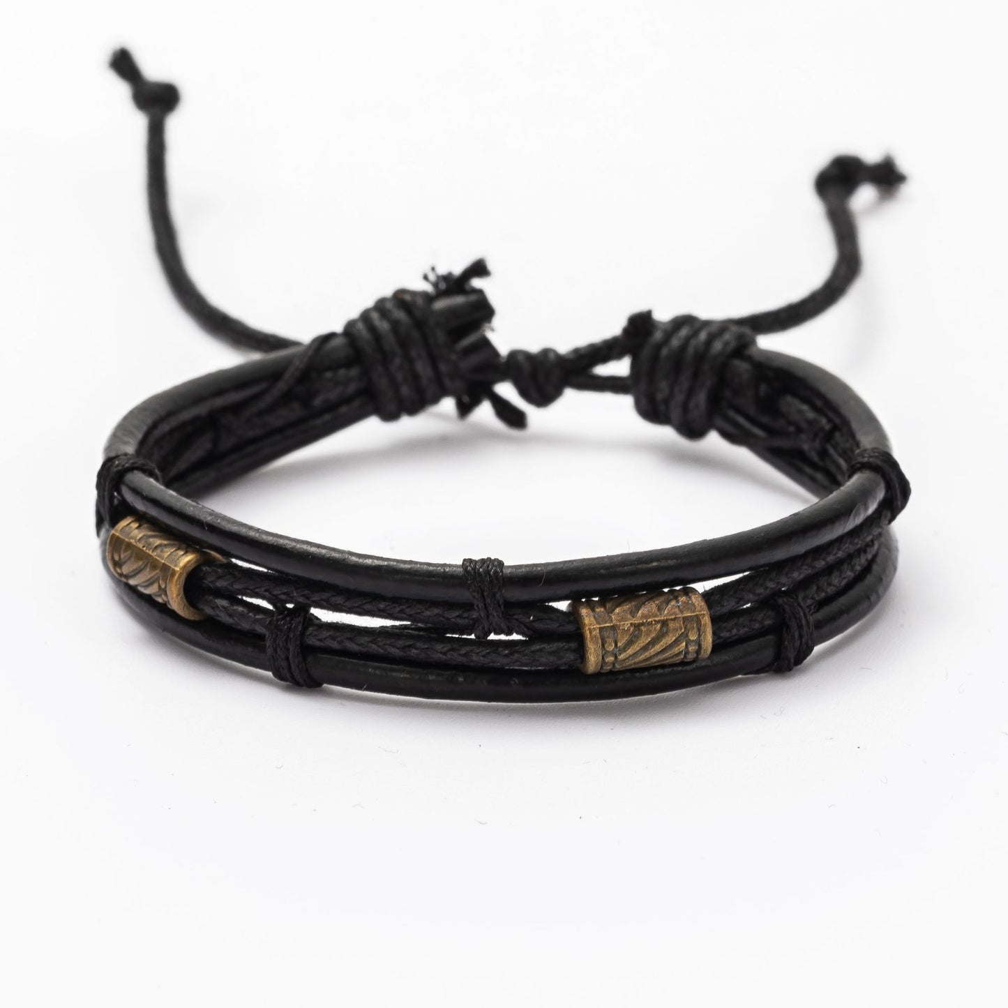 Men's Fashion Combination Leather Artistic Retro Wooden Bracelets