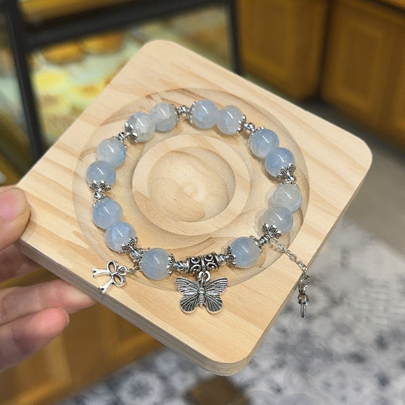 Style Glaze Butterfly Beaded Cracked Cystal Bracelets