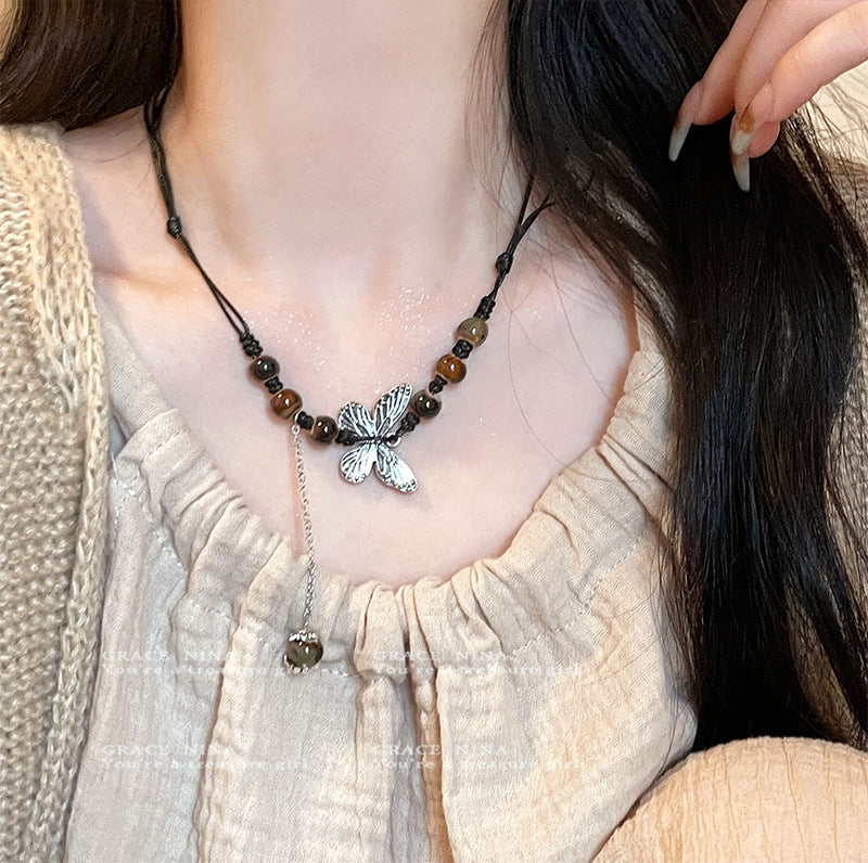 Women's Style Butterfly National Fashion Simple Retro Beaded Necklaces
