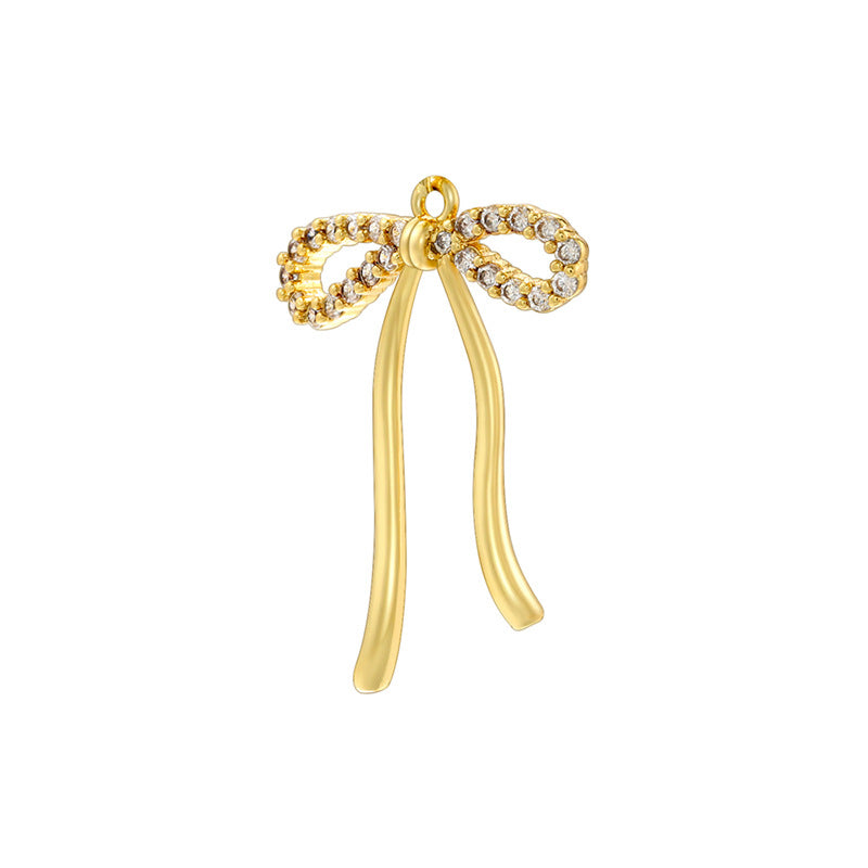 Inlaid Pearl Bow Niche Long Tassel Pendants