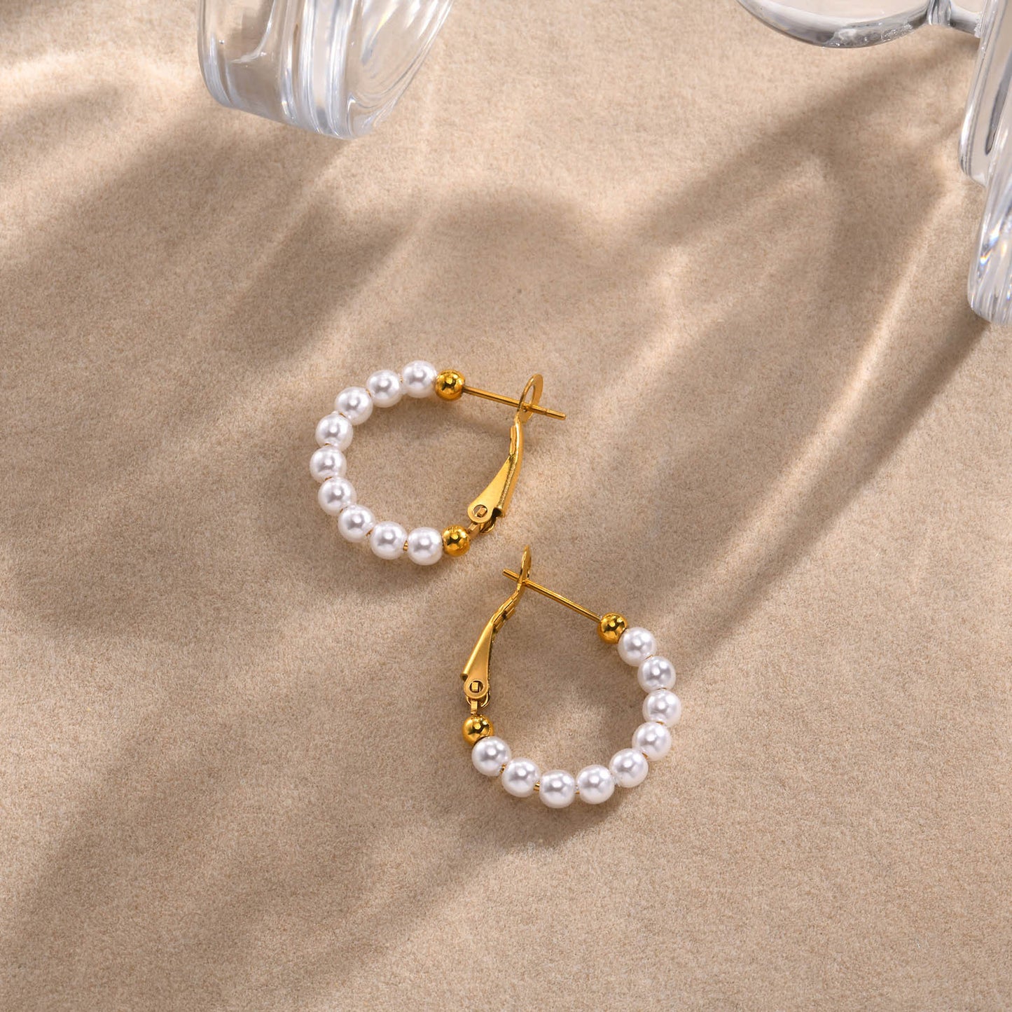 Women's Ornament Imitation Pearl Shaped Ear Titanium Earrings