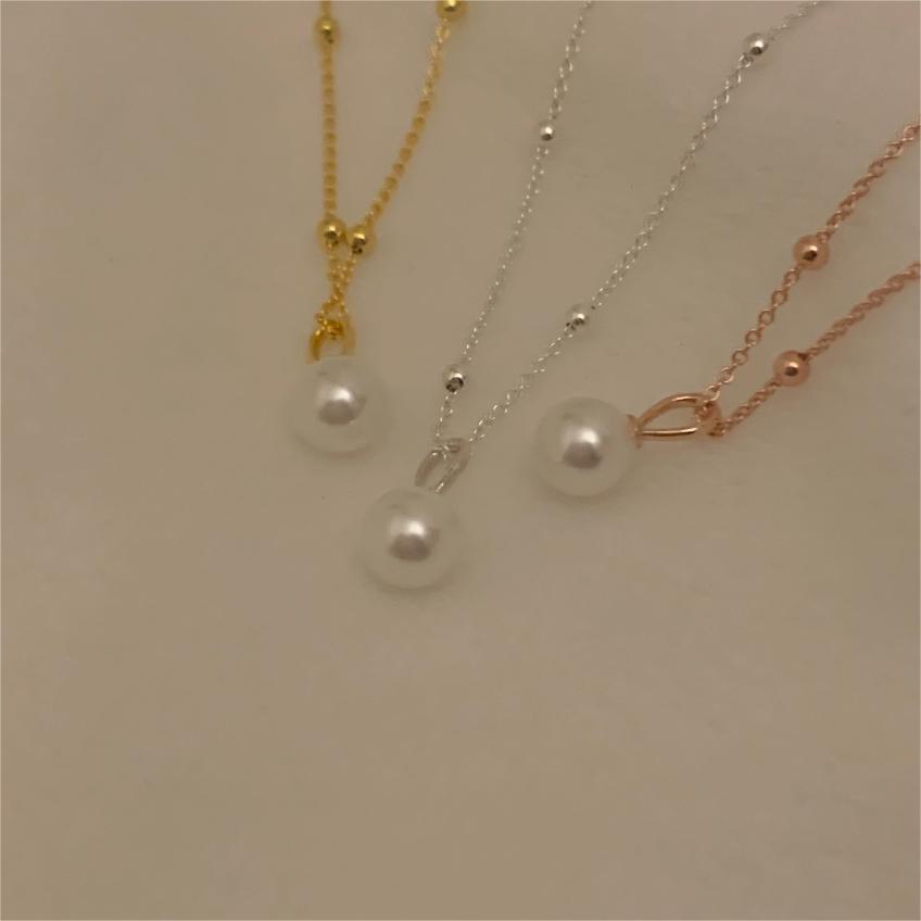 Korean Style Sterling Sier Beads Simple Cool Necklaces