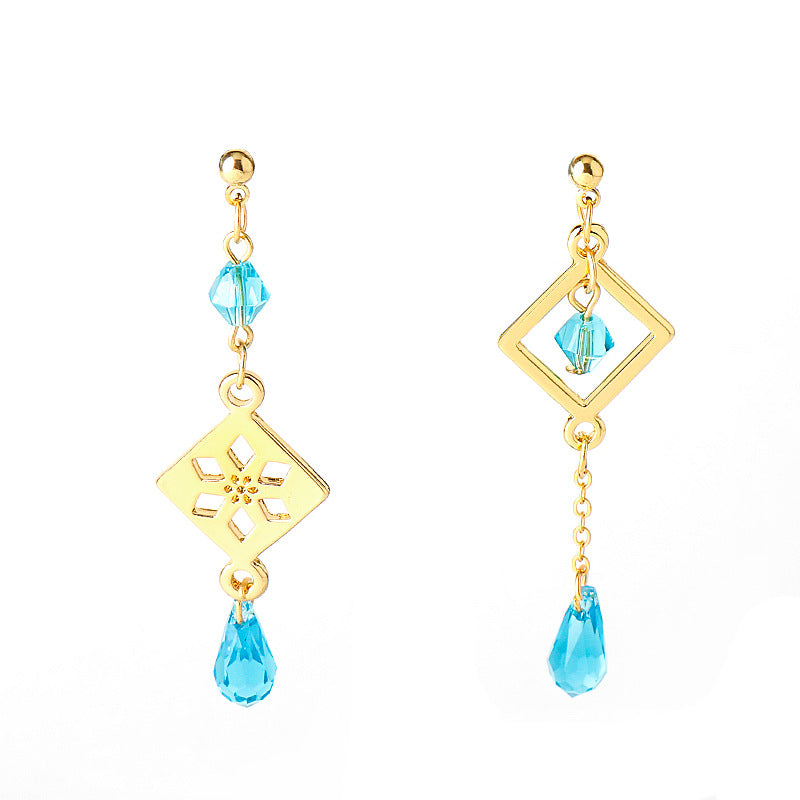 Travelers Empty Autumn Unilateral Temperament Feather Tassel Carved Earrings