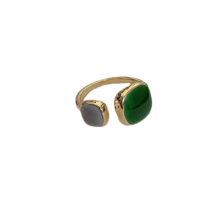 Emerald Female Cold Style Design High-grade Rings