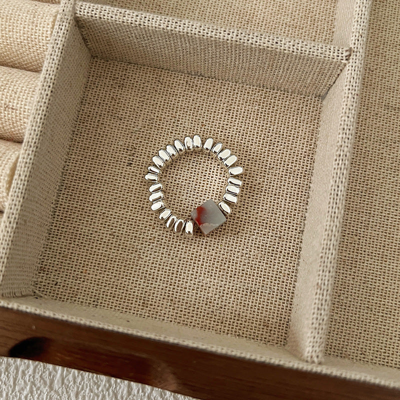 Beads Niche Design Advanced Finger Light Luxury Rings