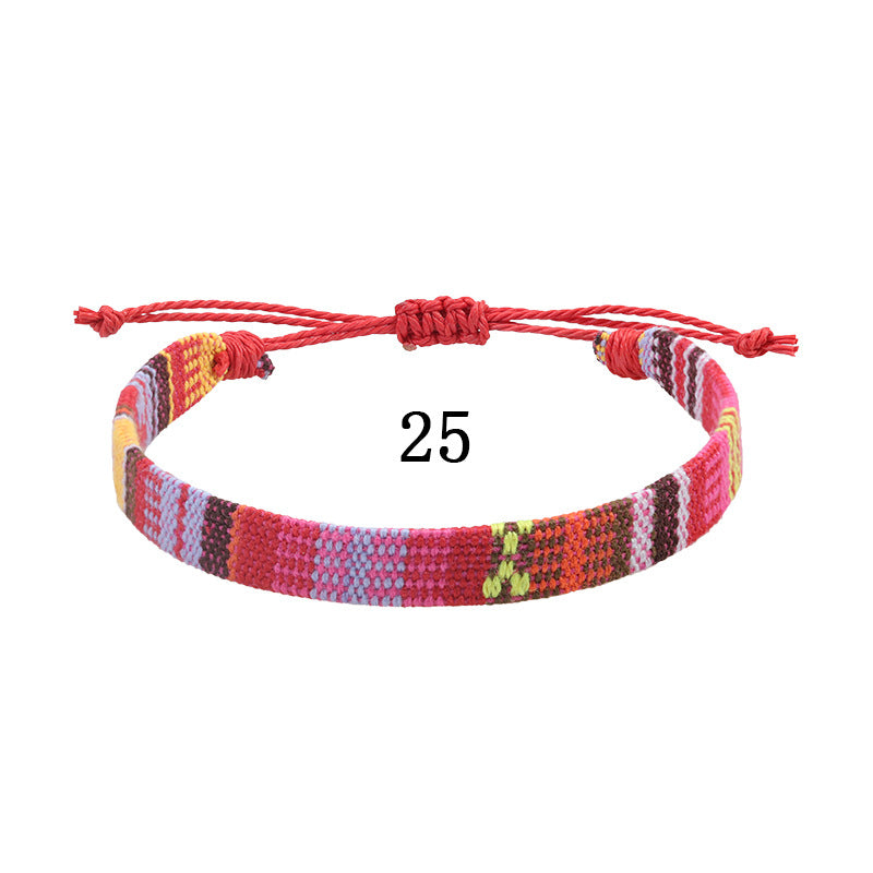 Style Cotton Linen Woven Fabric Carrying Bracelets