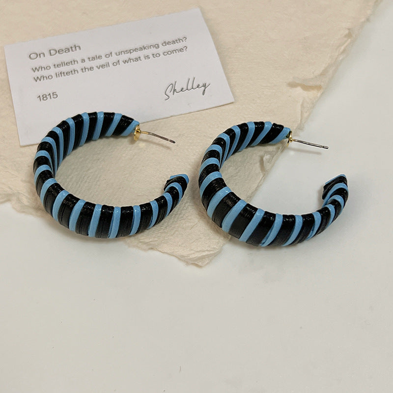 Retro Circle Zebra Print Leopard Elegant Earrings