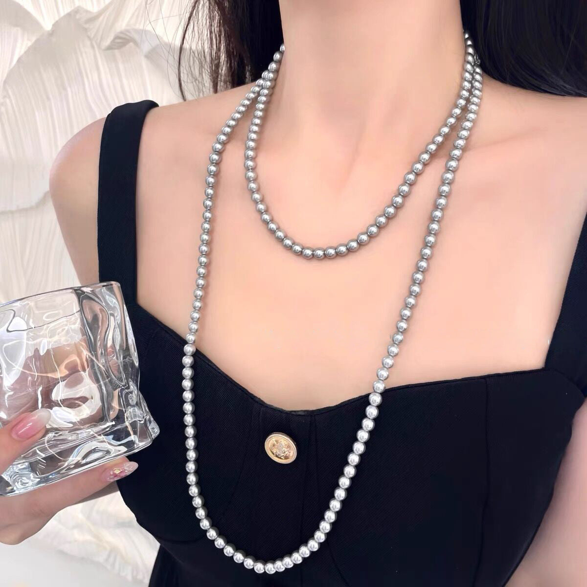 Women's Fashion Pearl Light Luxury High-grade Twin Necklaces