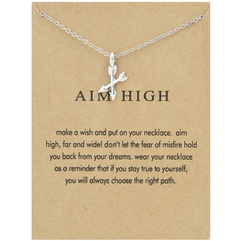 Double Arrow Paper Crane Direction Of Life Necklaces