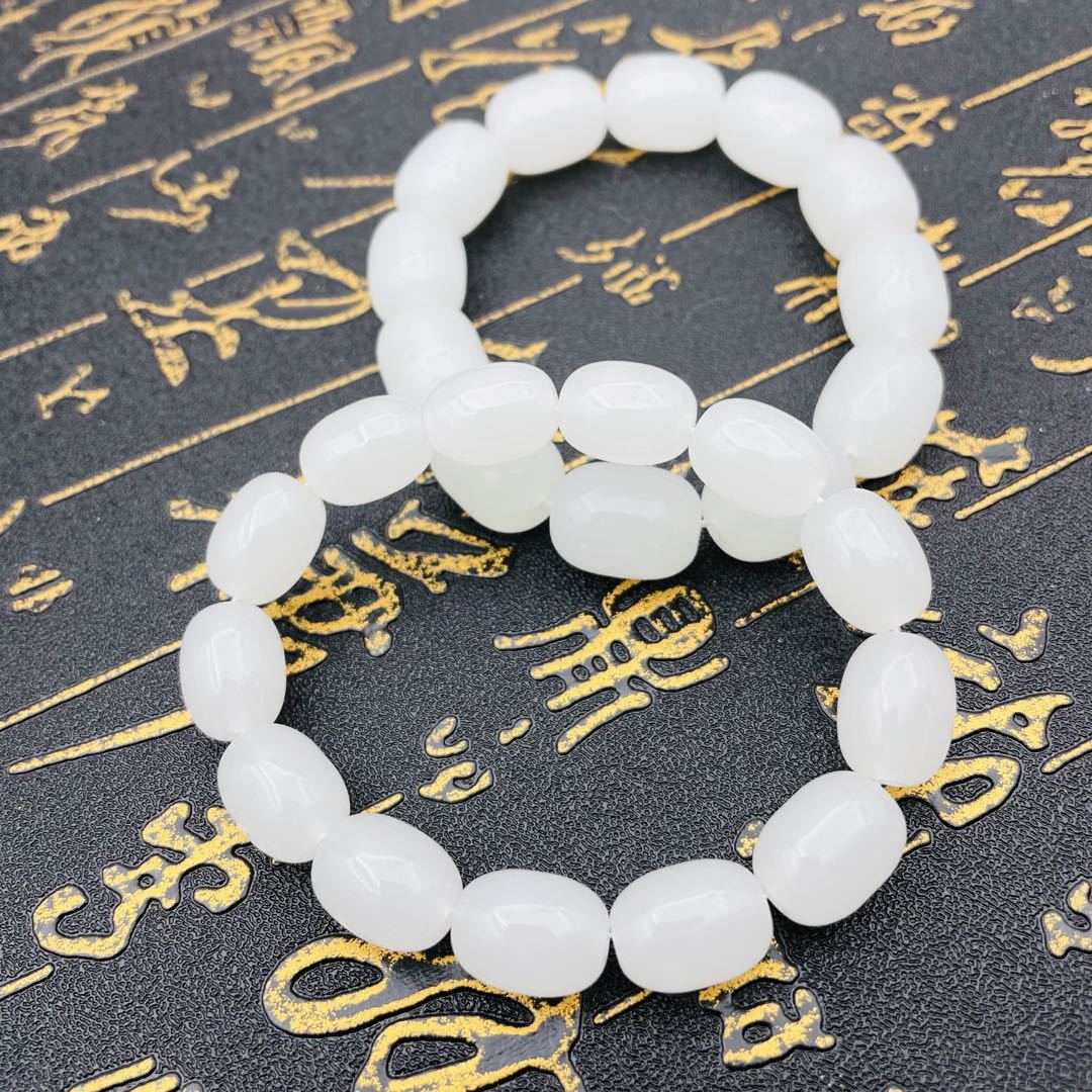 Marble Barrel Bead High Jade Glass Exquisite Polished Bracelets