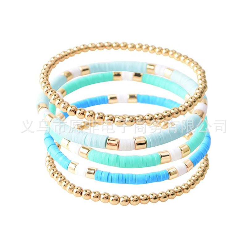 Women's Bohemian Stackable Evil Eye Polymer Clay Bracelets