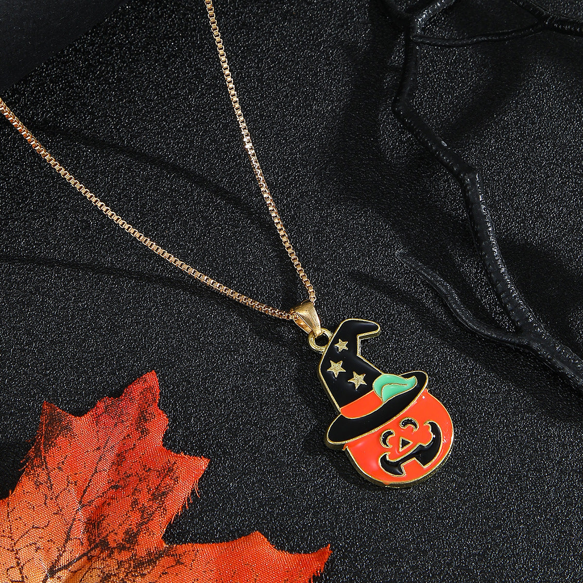 Halloween Creative Unique Punk Style Pumpkin Ghost Clavicle Necklaces