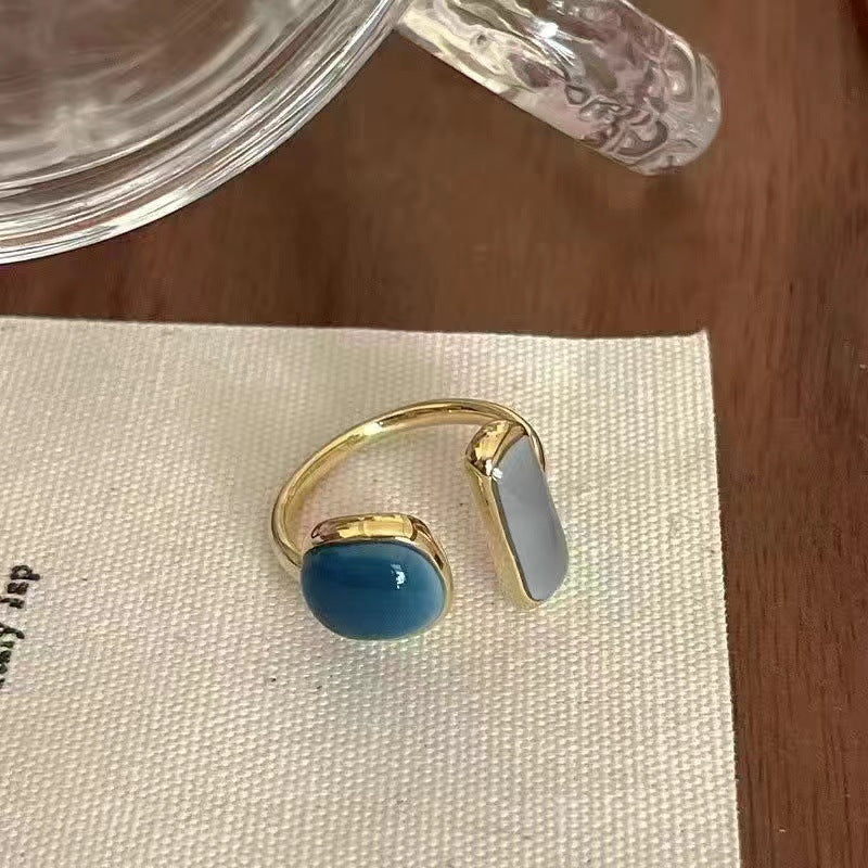Emerald Female Cold Style Design High-grade Rings